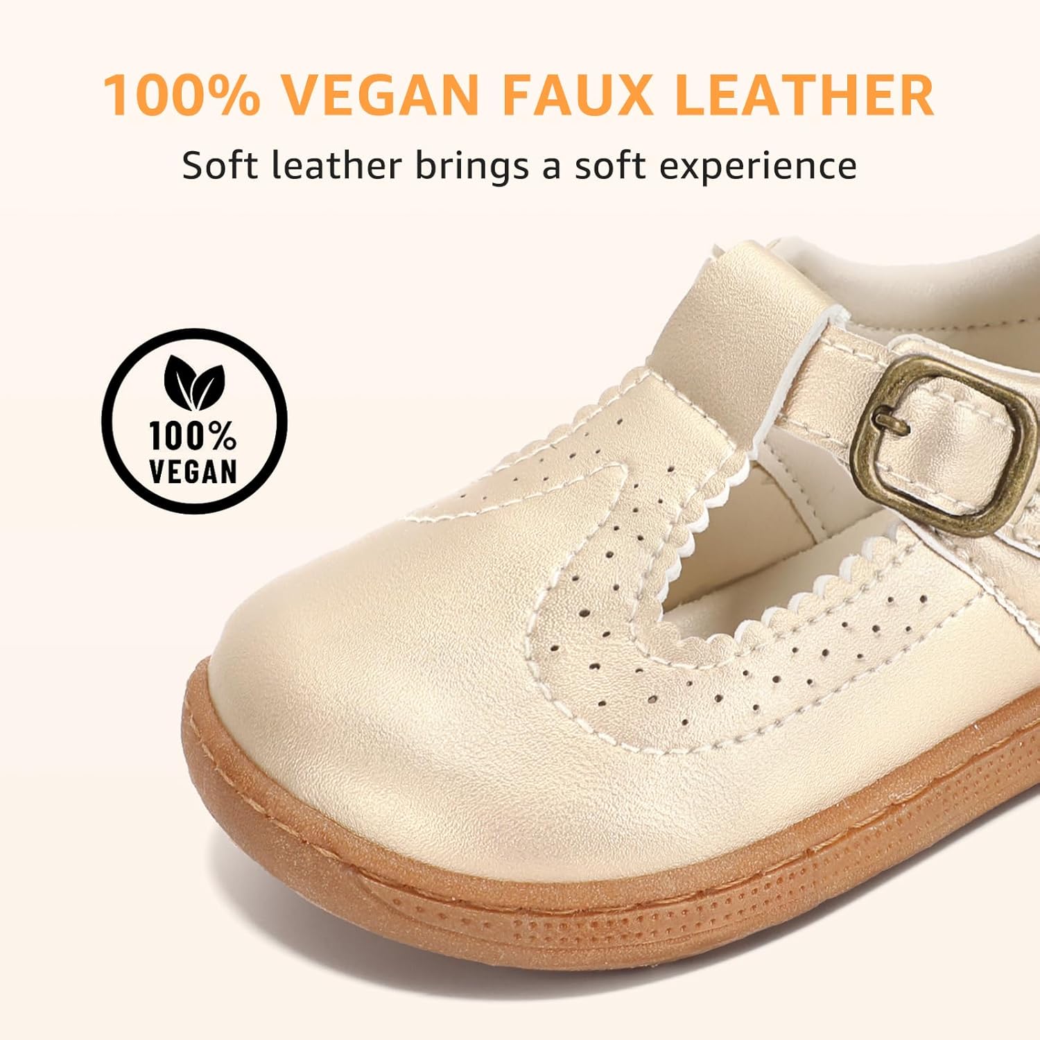 STQ Wide Toe Box Toddler Mary Jane Dress Shoes Zero Drop Girls Ballet Flats for Party School Uniform Shoe with Hook and Loops - Image 7