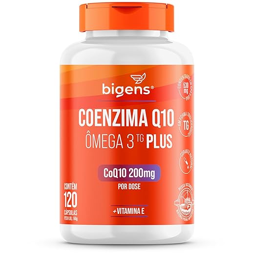 Coenzima Q10 200mg + Ômega 3 TG Plus + Vitamina E 120 Cápsulas Bigens (Unidade)