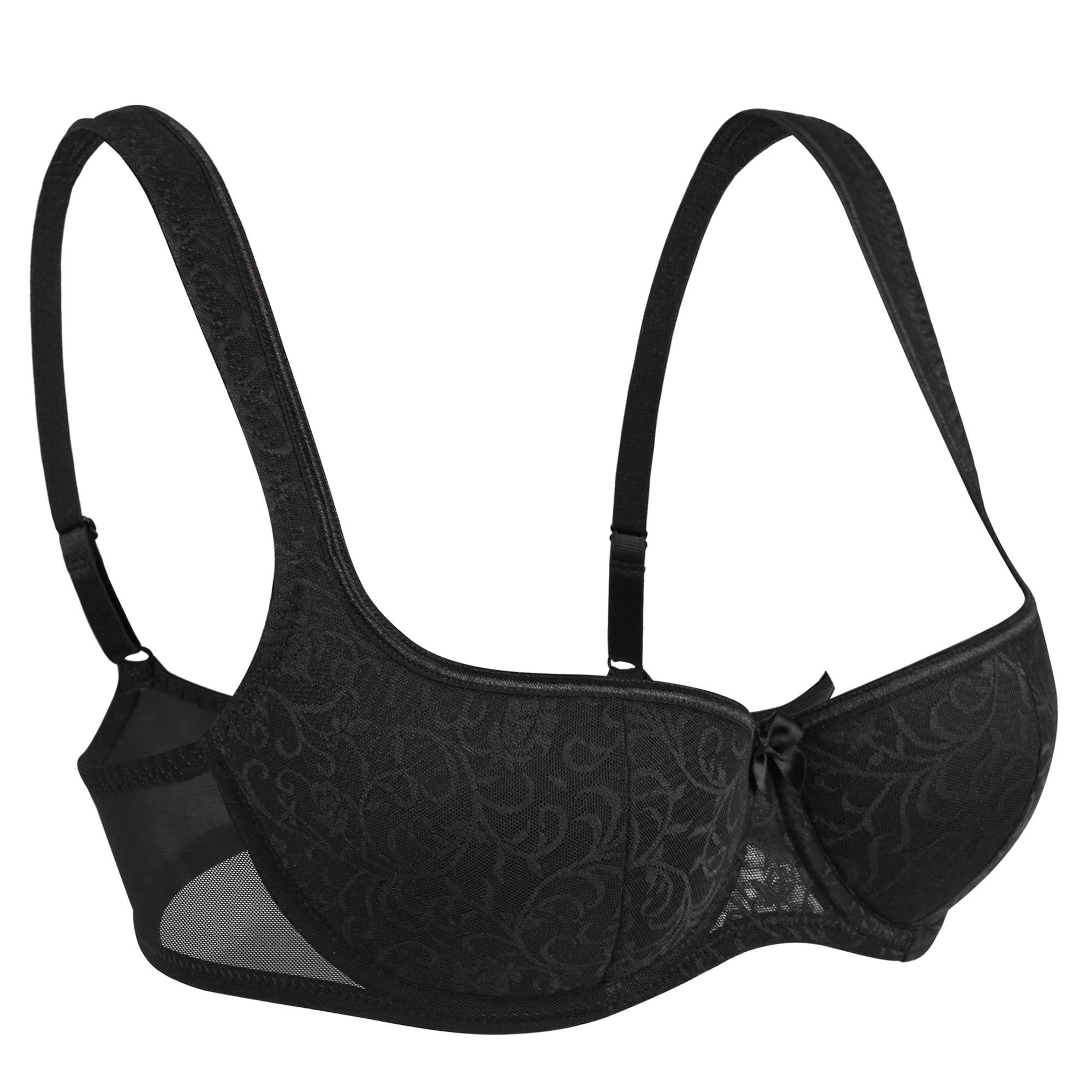 Wirefree Lift Shelf Underwire Low Cut Bras(Black,34D)