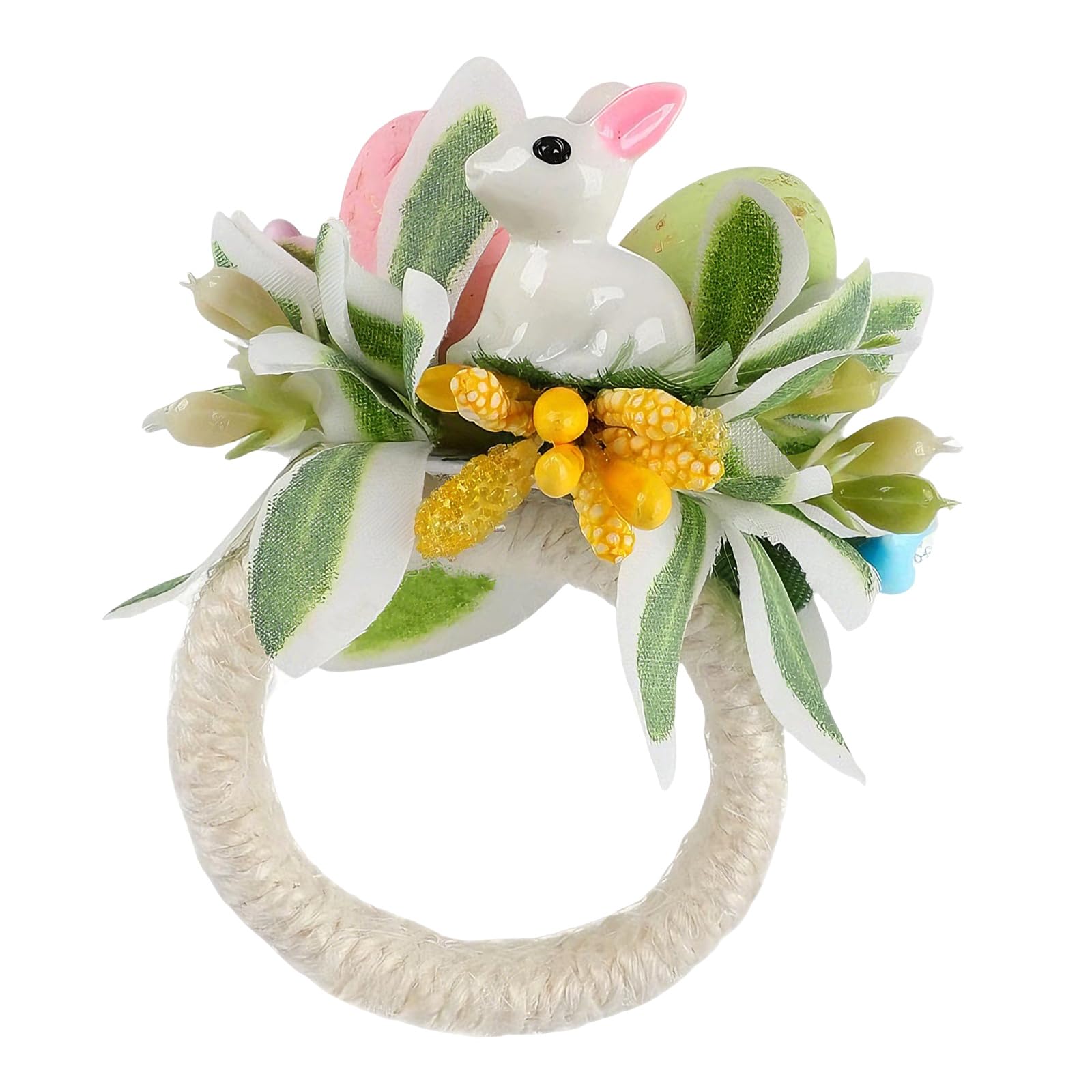 Buxuaaaa 6840 Natural Wood Rabbits Shaped Napkin Holder For Family Gatherings And Seasonal Home Decoration Napkin Rings Easter Table Decoration