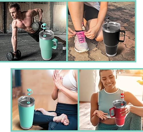 Miniatura 7 de SUZAMED Tapón antiderrames para vaso YETI, 2 juegos de tapones de silicona compatibles con vaso YETI, kit a prueba de fugas de accesorios YETI para