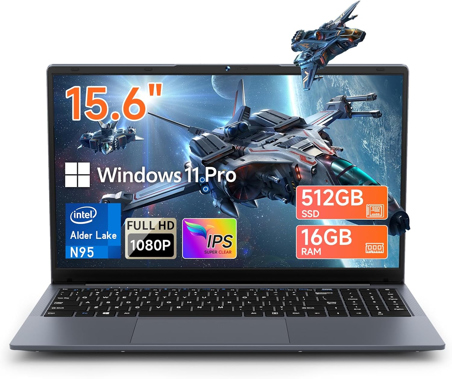 Ordenador Portátil BMAX 15,6" N95 16GB DDR4 512GB SSD Win11 Laptop 180° Convertible 1 BMAX Ordenador Portátil 15,6 Pulgadas N95 (hasta 3,4 GHz) PC Portátil 16GB DDR4 512GB SSD Win11 Laptop Convertible 180° BT 5.0, USB 3.0x3 FHD Pantalla IPS, HDMI, WiFi 5, Protege el Teclado Español