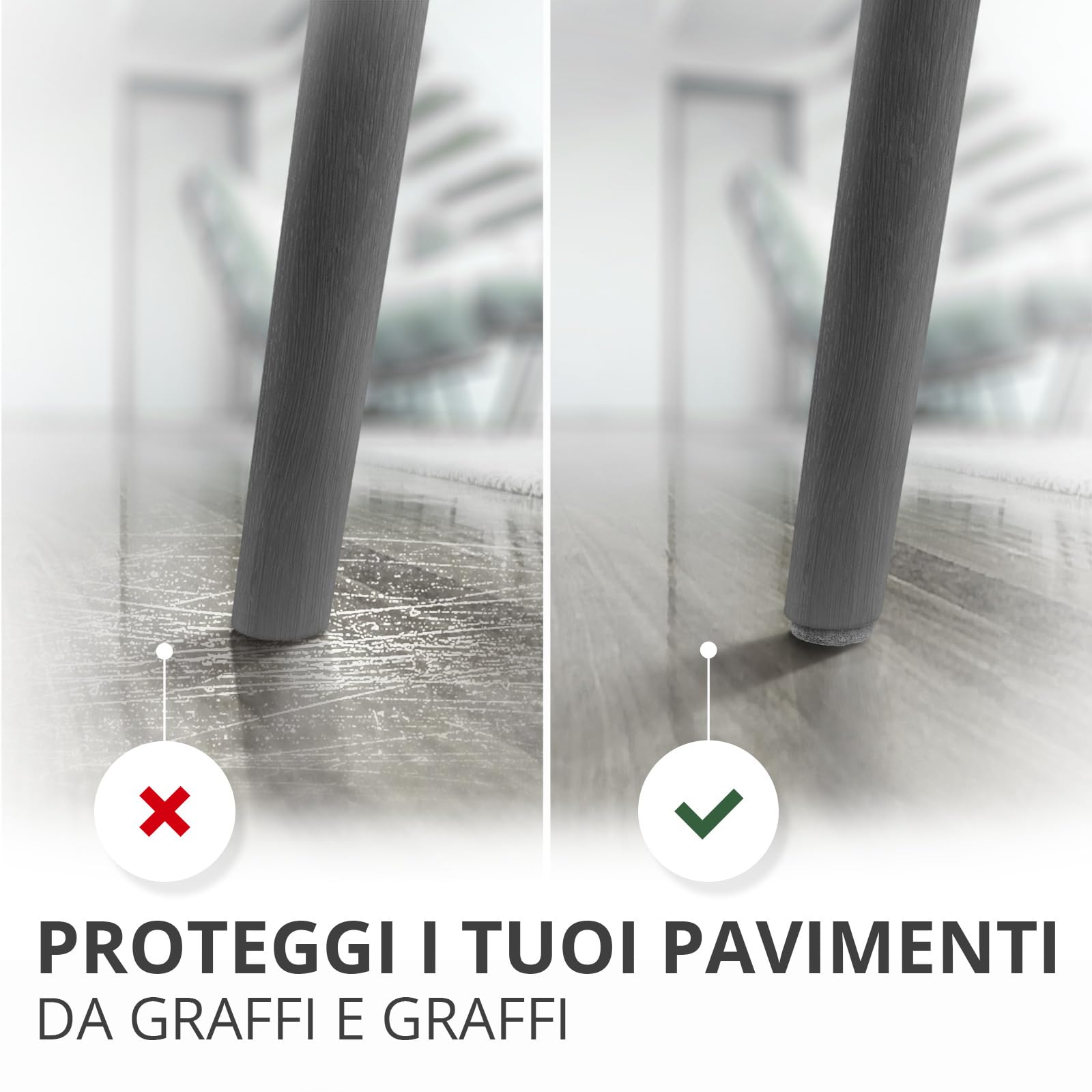 10 Cuscinetti Triangolari Antirumore Per Gambe Di Sedie – Antiscivolo, Antigraffio, Per Pavimenti In Legno E Piastrelle