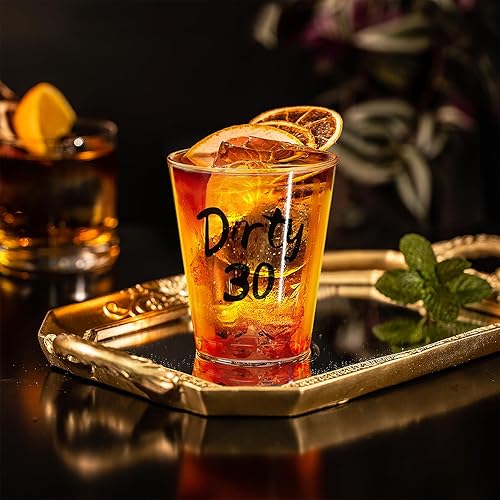 Miniatura 4 de 110 vasos de chupito de plástico sucios 30 desechables de 2 onzas, decoraciones de feliz cumpleaños 30 para él y ella, whisky, mujeres y hombres,