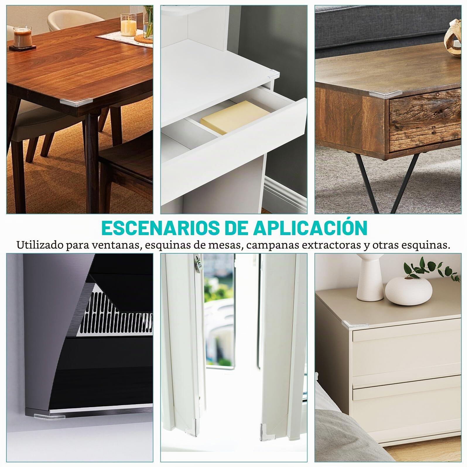 8 Piezas Protectores de Esquinas Antigolpes para Ventanas Cubiertas de Bordes Seguras para Protectores de Esquinas de Silicona Súper Finos Instalación Fácil de Muebles y Ventanas