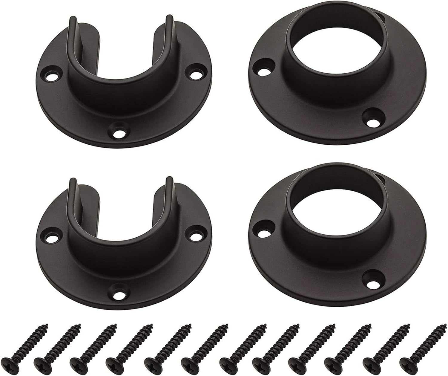 Wideskall Heavy Duty Stainless Steel Closet Pole Sockets