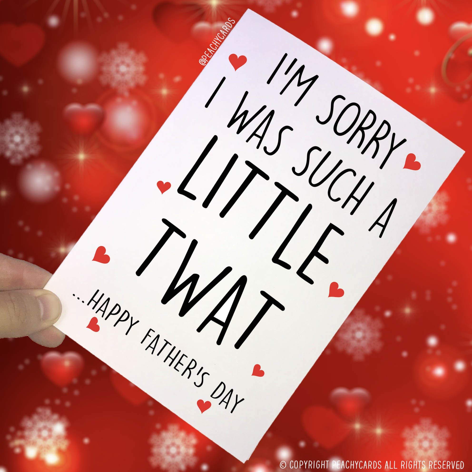 Funny Fathers Day Card Funny Dad Card Funny Card for Fathers Day Dad Card Sorry I was A Little T*at, Novelty, Banter, Joke Fun Cards PC127