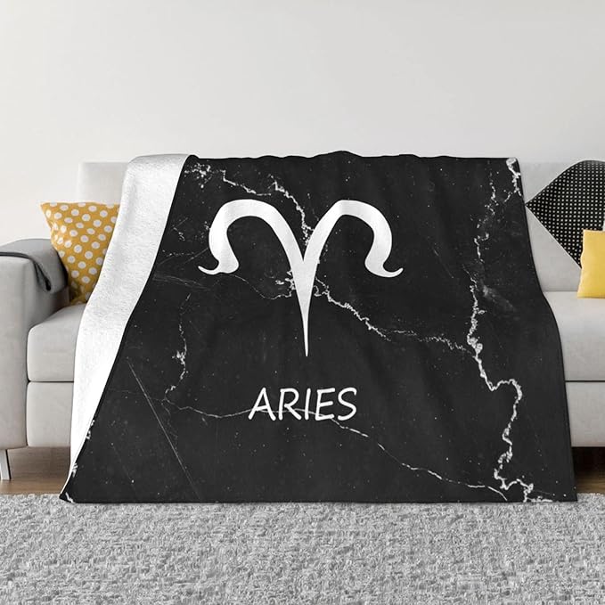 Aries Sign Blankets Super Soft Warm Large Blanket, for Couch Bed Home Decor 80