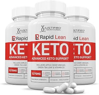 (3 Pack) Rapid Lean Keto ACV Pills 1275MG Keto Support Blend Capsule Alternative to Keto ACV Gummies Formulated with Apple Cider Vinegar Extra Virgin Olive Oil Powder Green Tea Leaf 180 Capsules