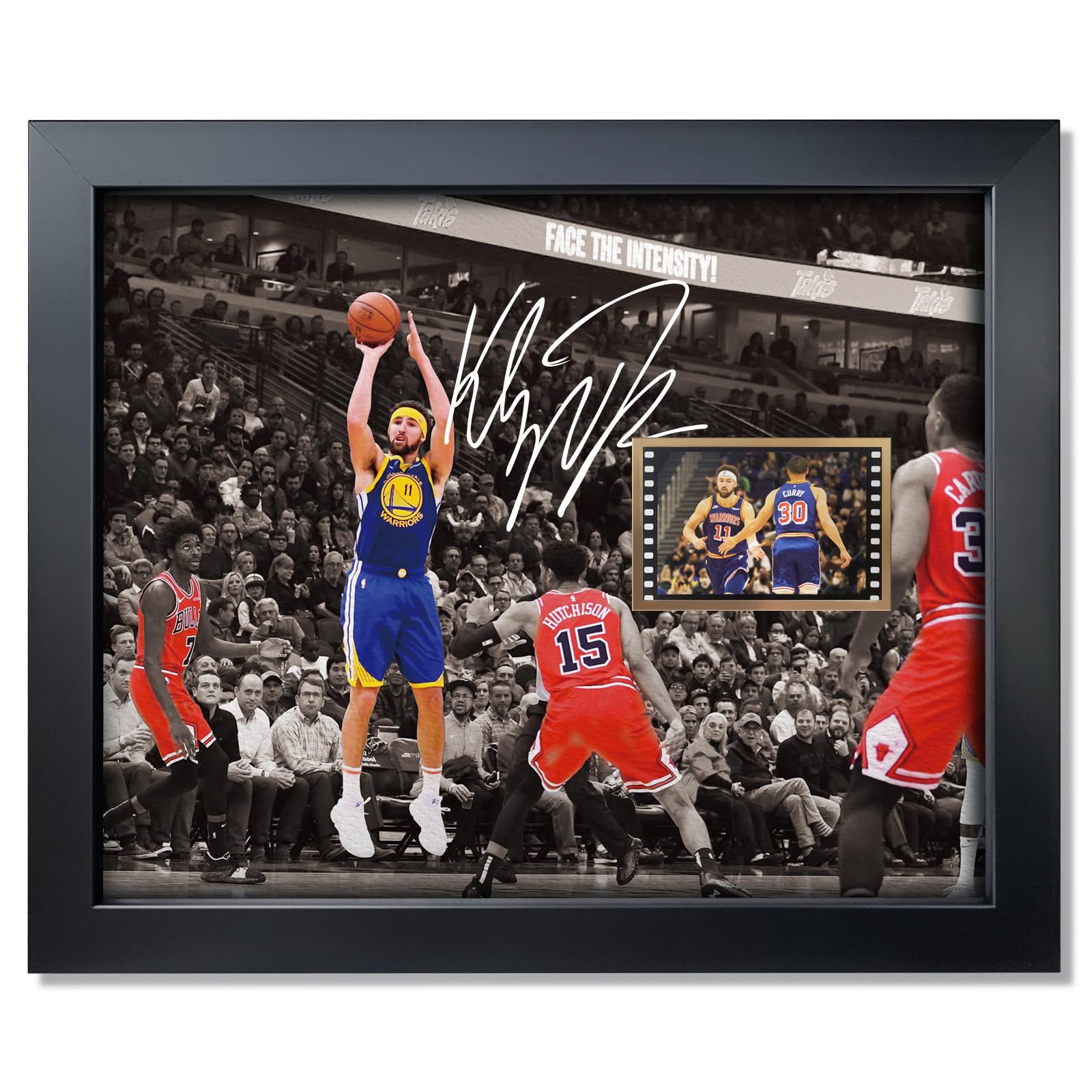 sufenveraSigned Klay Thompson Memorabilia Film Photo Framed Poster Collection,Gifts for Golden State Basketball Fans 10x8 Inches