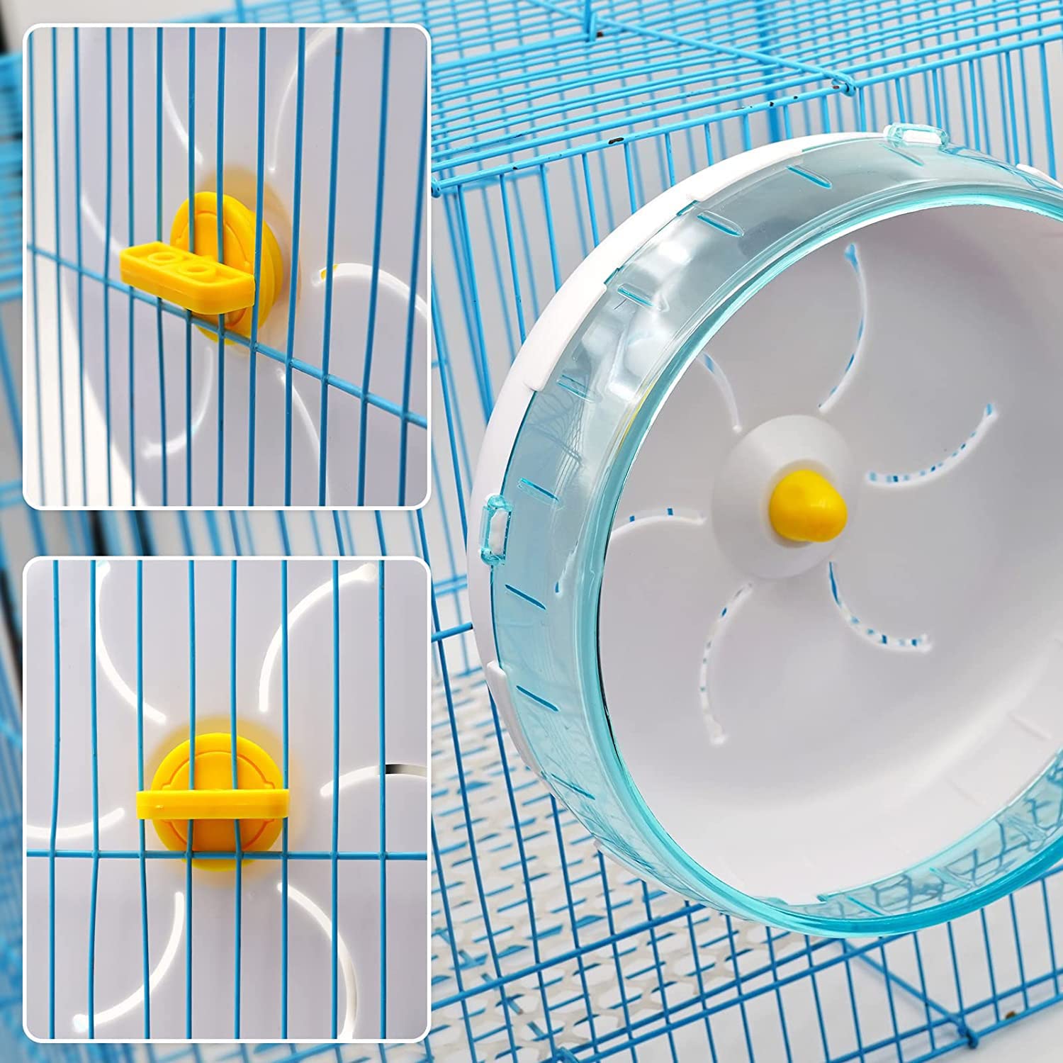 Ruota Criceto, Ruota per Esercizi per Criceti, 12cm pollici in plastica acrilica Super silenziosa Ruota da corsa per Criceti Nani Siriani, Gerbilli, Topi o altri Piccoli Animali Domestici, Blu