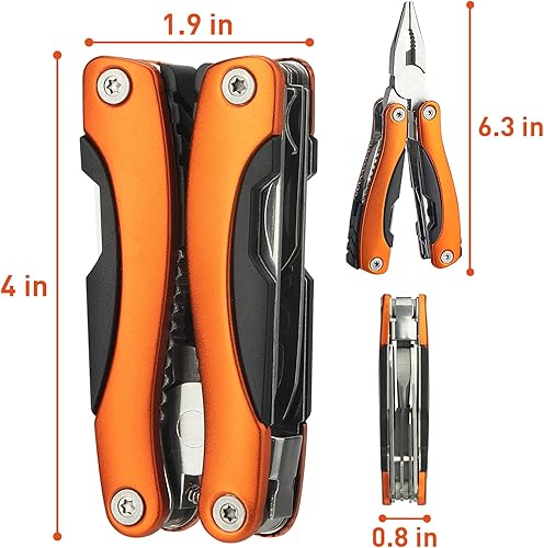 Miniatura 7 de Paquete de 5 alicates de punta de aguja, multiherramienta, esenciales de senderismo, regalos para padres, alicates multiherramienta, cuchillo de