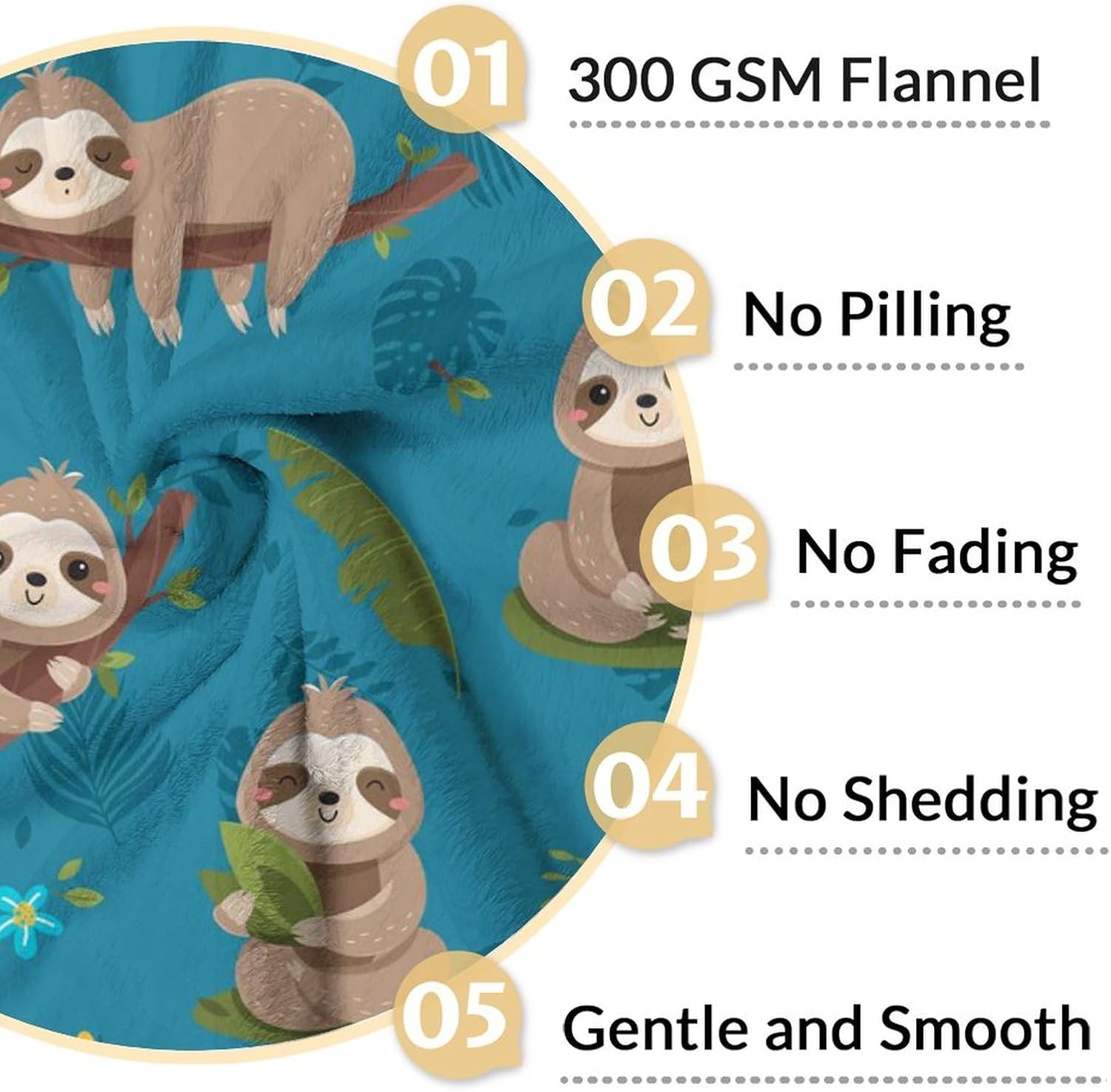 Sloth Blanket Gifts for Girls & Women - 40x50 Inches Crib Size - Soft Fluffy Plush Throws - Teal Cute Blankets for Couch