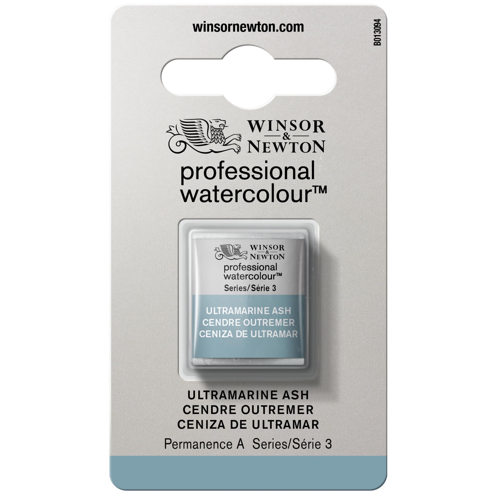 Winsor & Newton 0101424 Professional Watercolour - Ultramarine Ash, 1/2 siesta - pintura de acuarela, colores vivos en calidad de artista, alto brillo de color y brillo, resistente a la luz