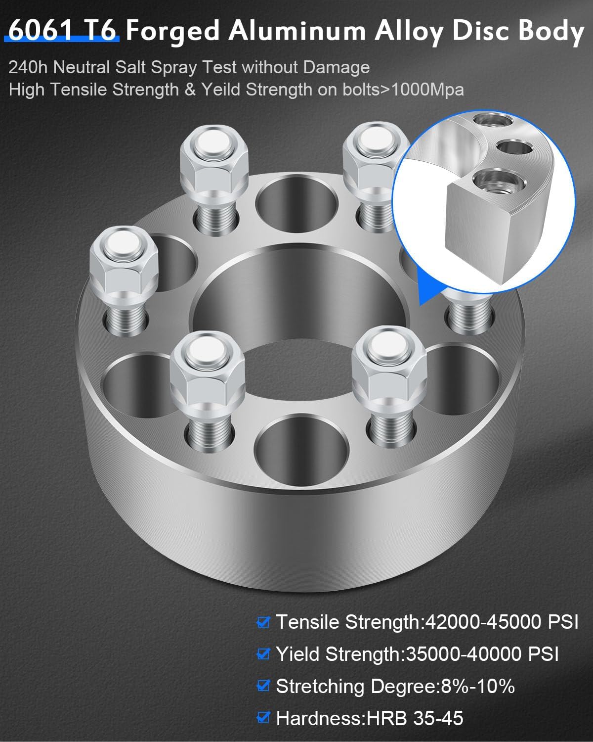 ECCPP 4PCS 2" inch 6 Lug Wheel Spacers Kits 6x4.5 to 6x4.5 6x114.3mm Wheel Spacers Fits 1991-2004 for Dodge Dakota |1998-2006 for Dodge Durango