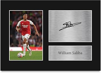 HWC Trading A4 William Saliba Gifts Printed Signed Autograph Picture for Football Fans and Supporters - A4