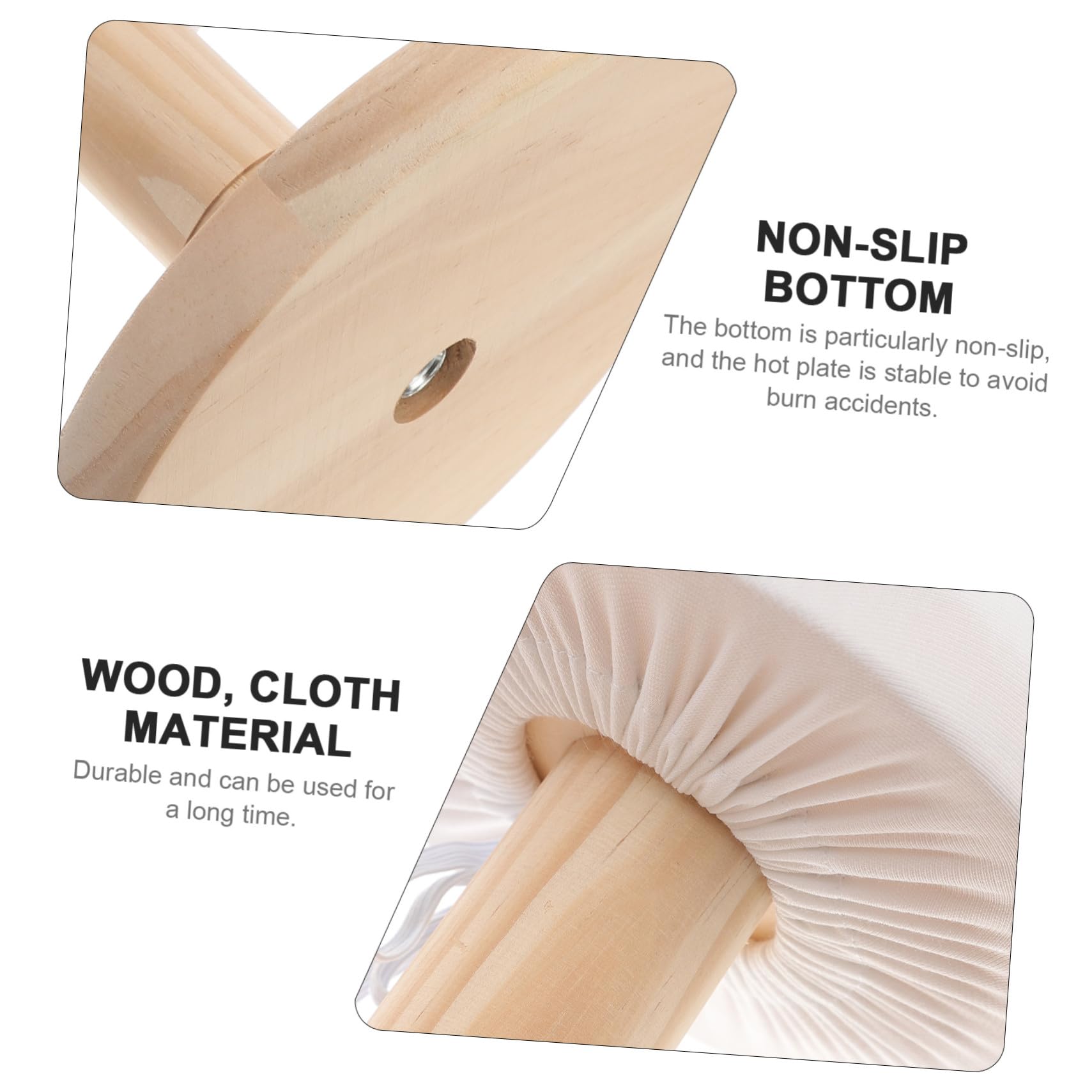 Tavola Stiro per Maniche 1 Pezzo in Legno Supporto Stabile | Rivestimento in Cloth, Design Compatto, per Colletto e Scollatura, Uso Quotidiano e Hotel Colore Casuale