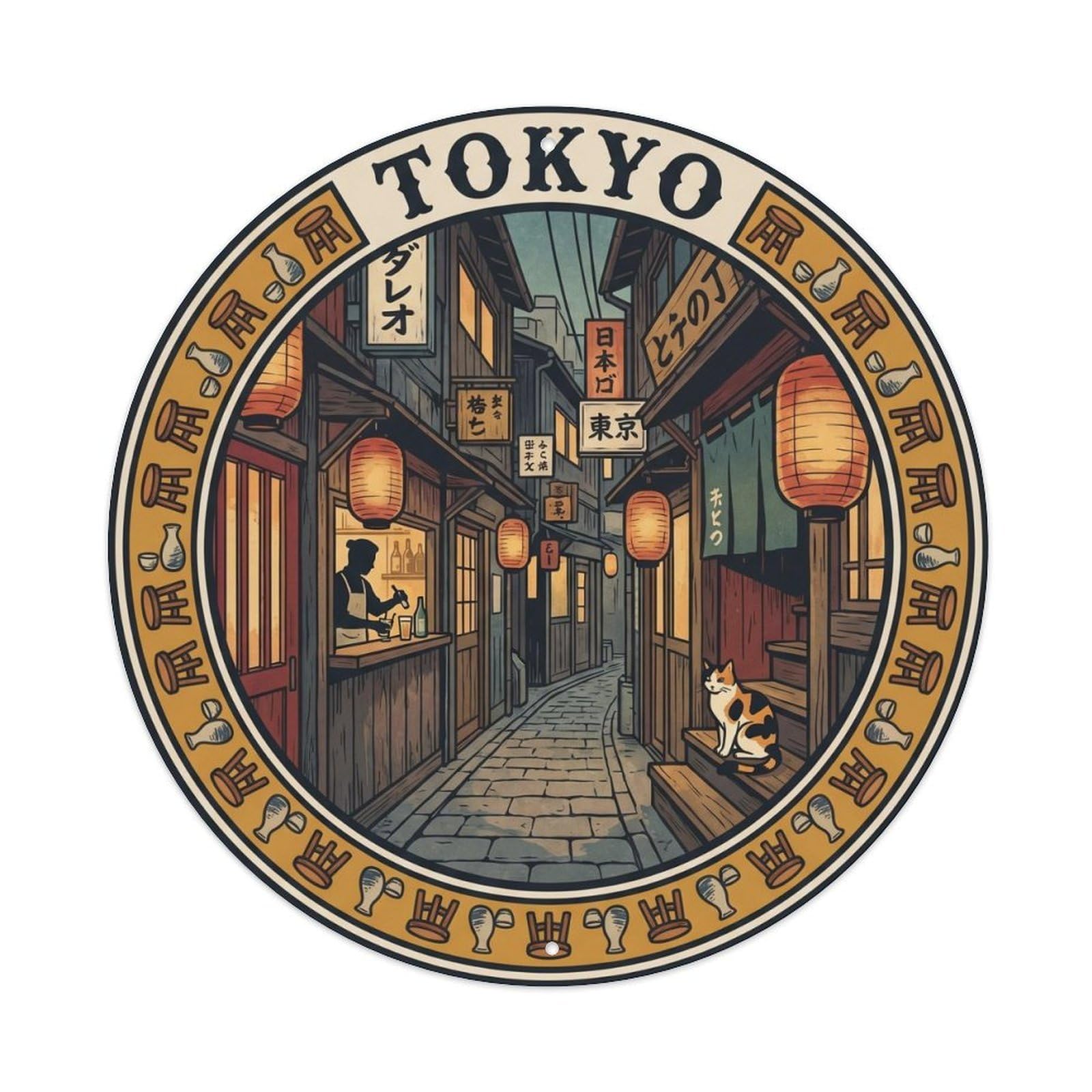Tokyo Shinjuku Narrow Night Alley Culture Travel Metal Tin Sign