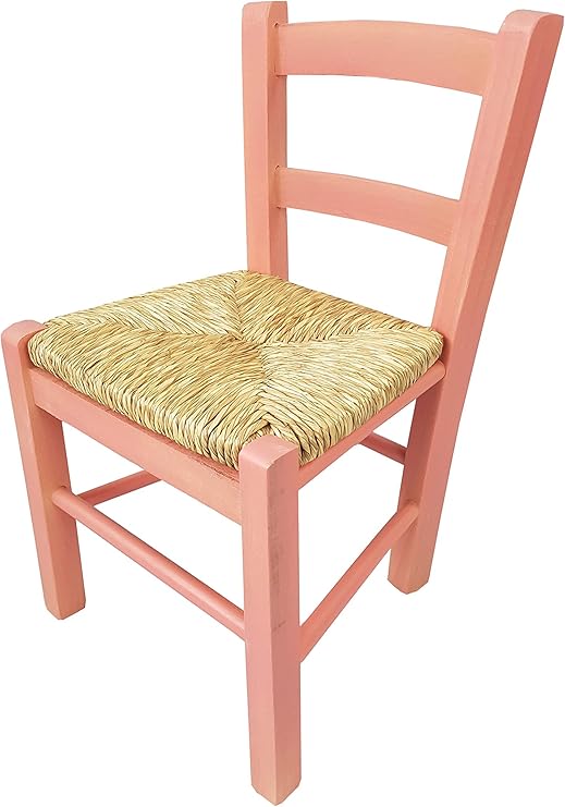 Sediolina In Legno Di Faggio 30x24x52 Cm - Seduta In Paglia Intrecciata - Made In Italy - Colore Ciliegio - Foto 10