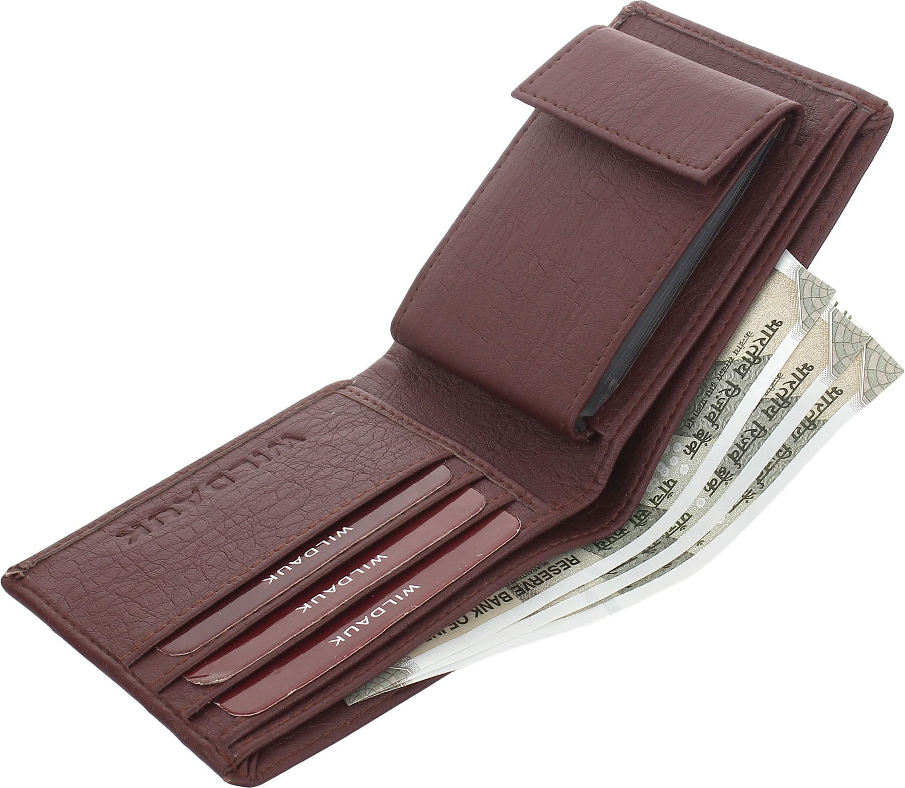 Men Brown Artificial Leather Wallet (11 Card Slots)-WA BRAL-05-image-12