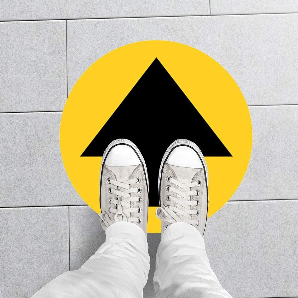 Nicfaky 10 pz Social Distancing Indicator Sign Floor Ground Stickers per coda di guida farmacia Bank School