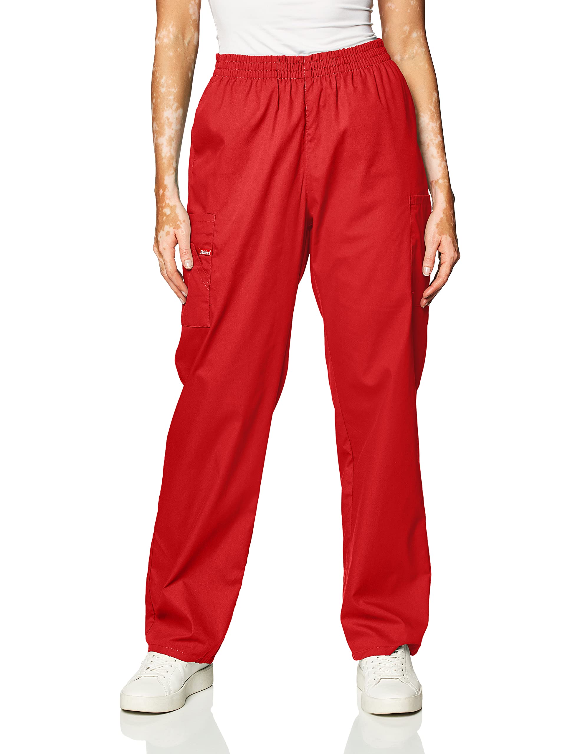 Dickies EDS Signature Scrubs for Women, Elastic Waist Pull-On Cargo Pants for Women in Soft Brushed Poplin 86106