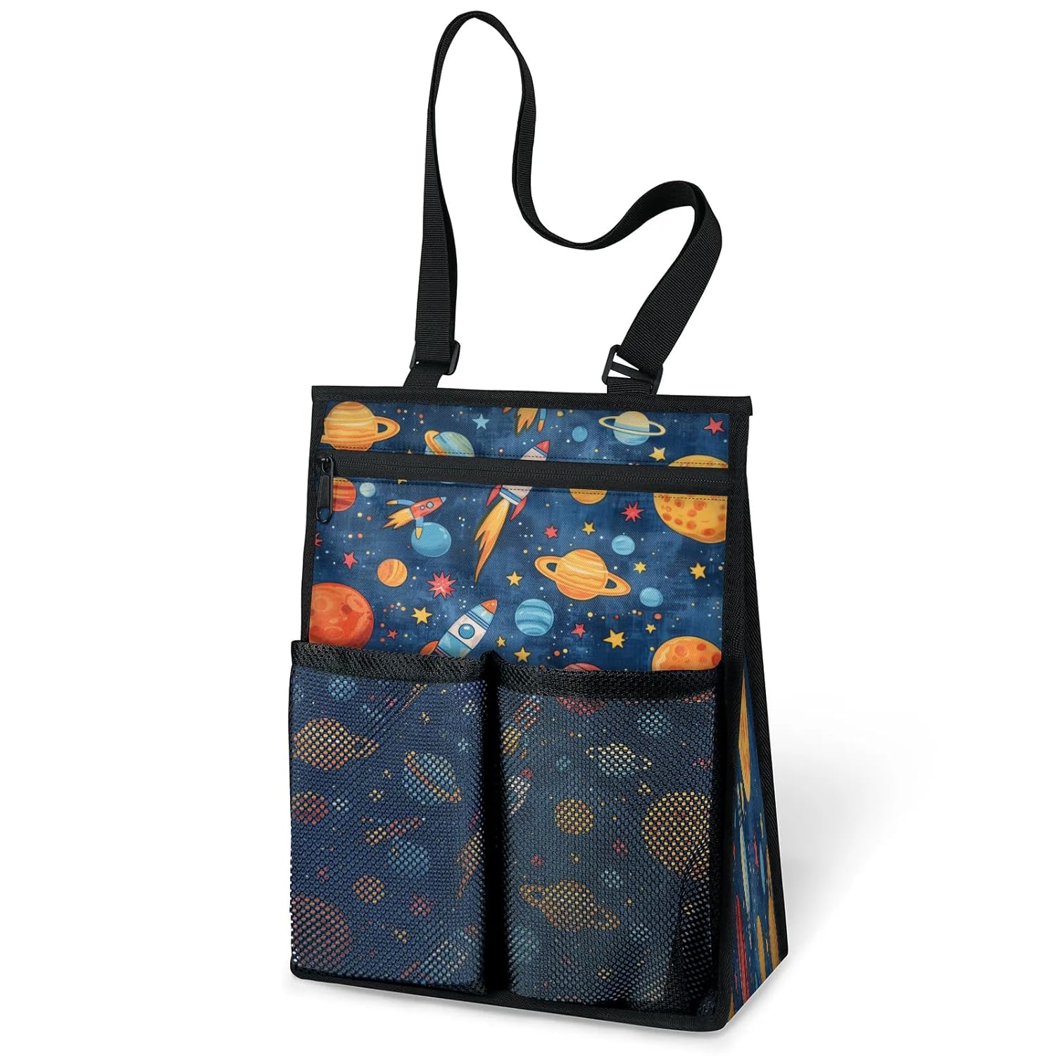Ourtheme Space Theme Portable Shower Bag for Travel Gym Camp Beach Tote Shower Caddy Bags Hanging Toiletry Organizer