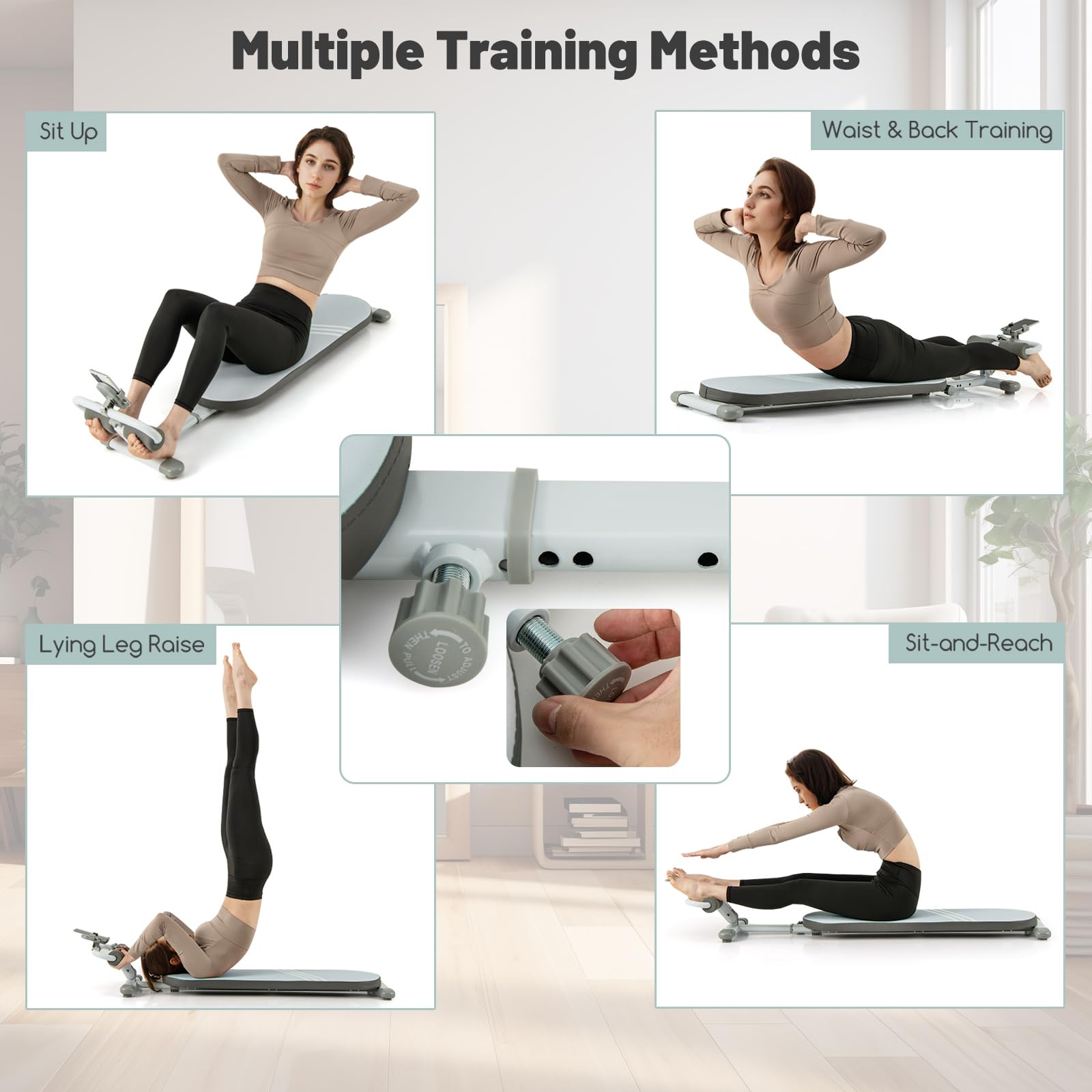 Banc De Redressement KOMFOTTEU – Pliable, Charge 150kg, Angles Réglables, Pour Abdos Et Dos