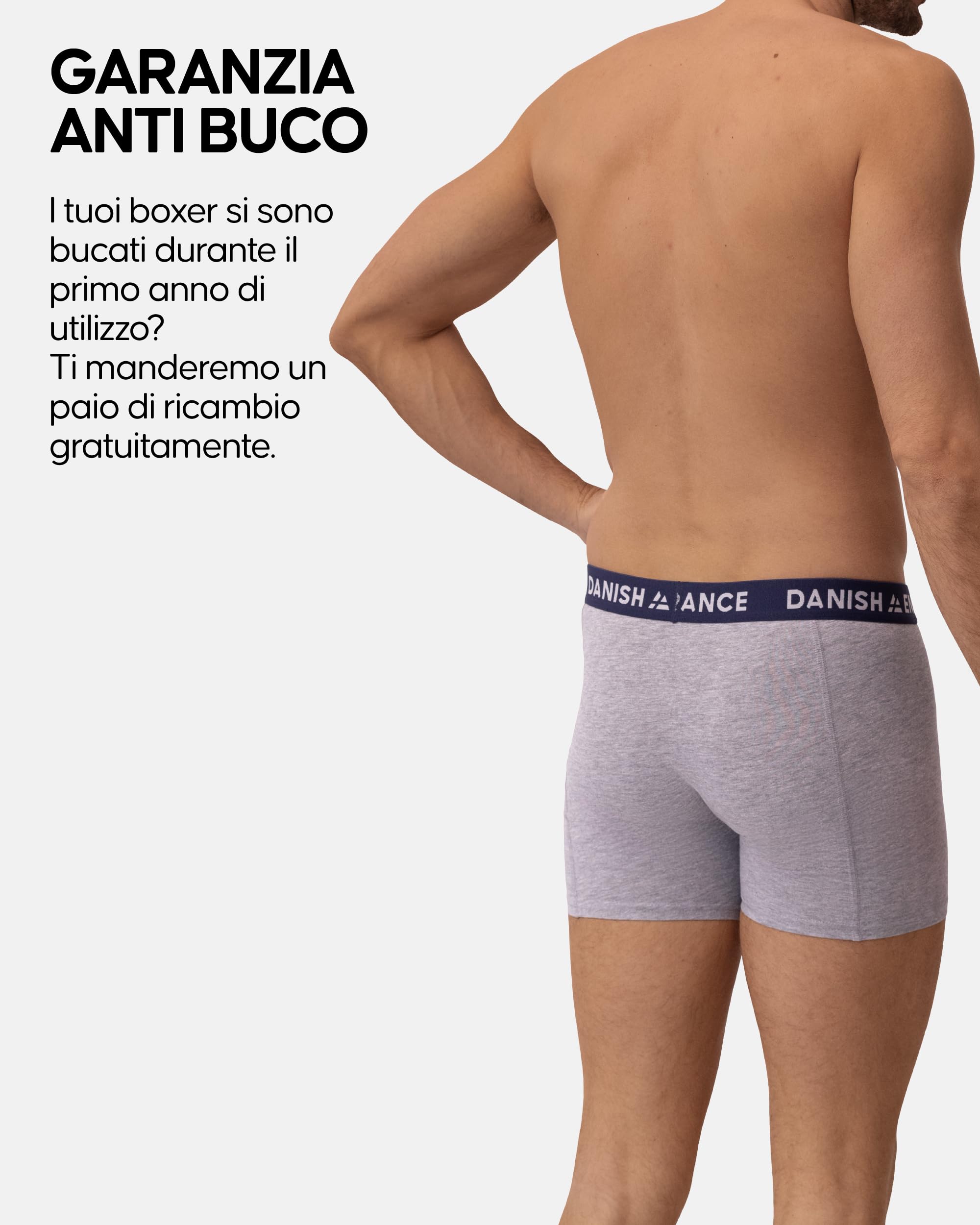 DANISH ENDURANCE Boxer Uomo Cotone Elasticizzato, Boxer a Pantaloncino Comodi e Traspiranti, Cuciture Piatte, con o Senza Patta Frontale, 6 Paia