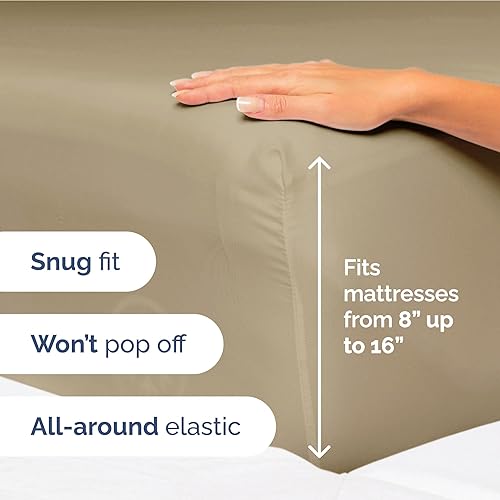 Vista 709 de Juego de sábanas de 4 piezas tamaño king, extrasuaves, transpirables y refrescantes con esquinas profundas, sábanas de fácil ajuste y sin arrugas