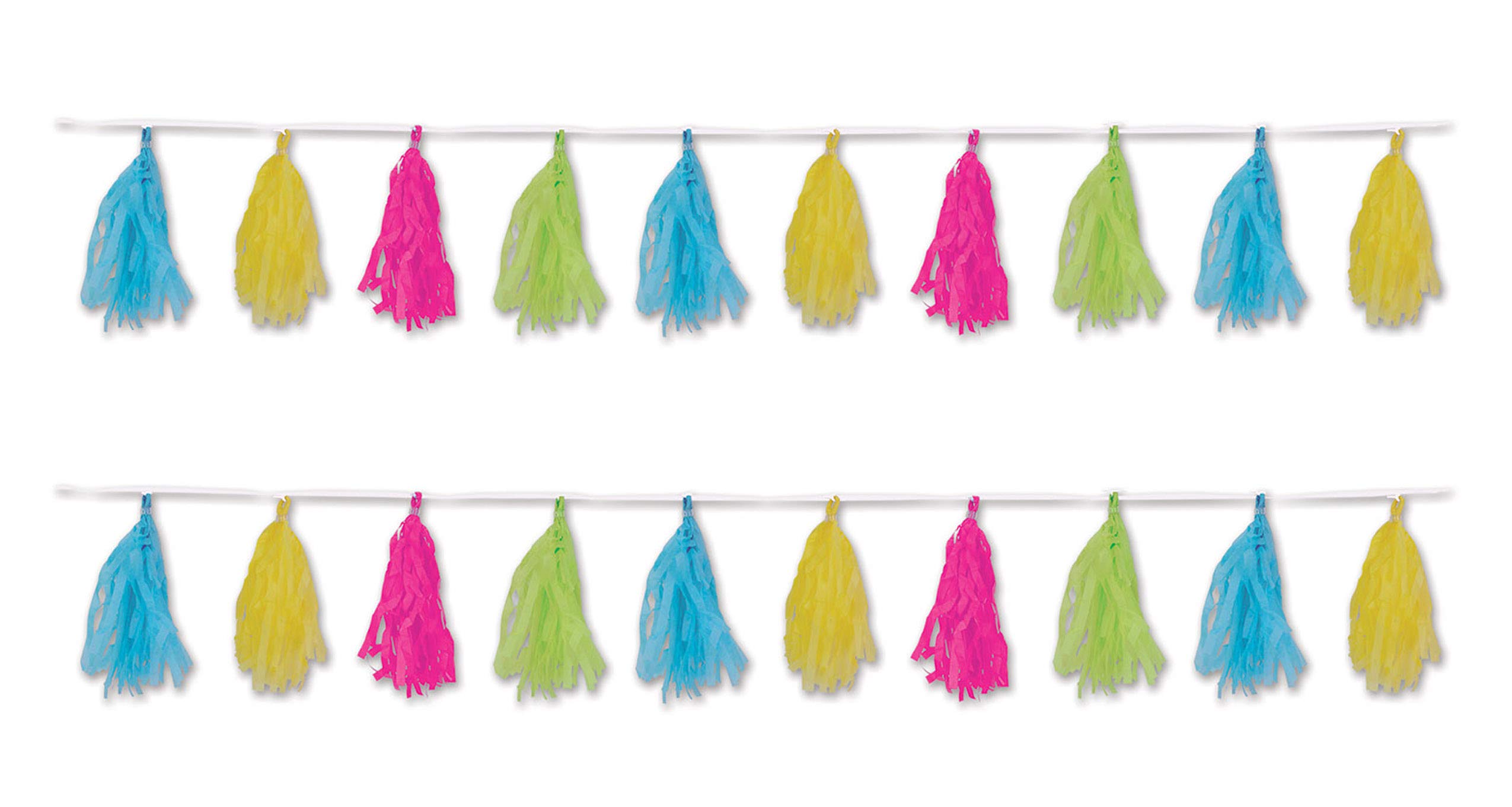 Beistle 59991CLGTY Guirnaldas de borlas de pañuelo, Papel, Multicolor