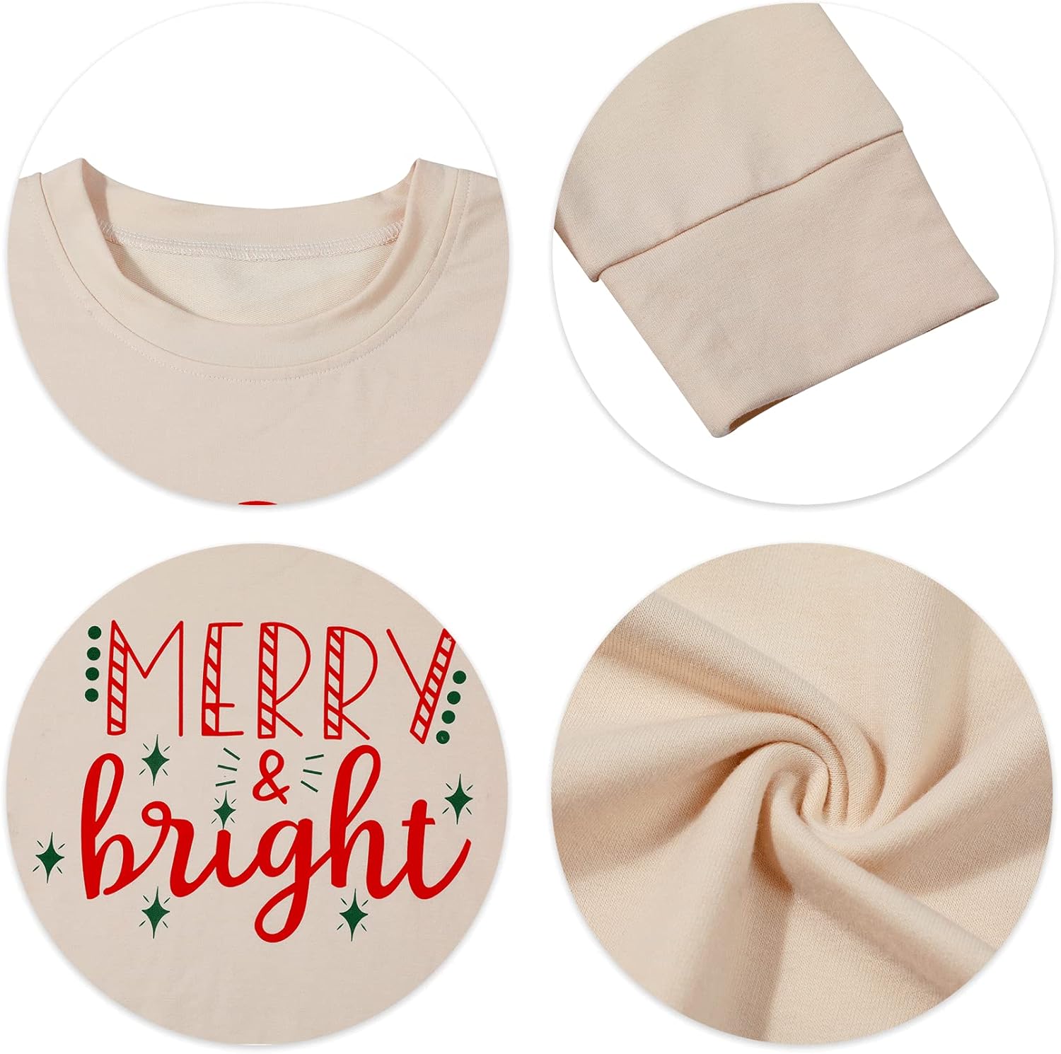 KIMSOONG Christmas Sweatshirts for Women Merry and Bright Santa Print Xmas Sweatshirt Crewneck Pullover Shirts - Image 8