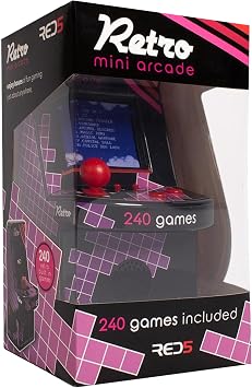 RED5 Retro Mini Arcade 240 Inbuilt 8-Bit Style Electronic Games Desktop Machine