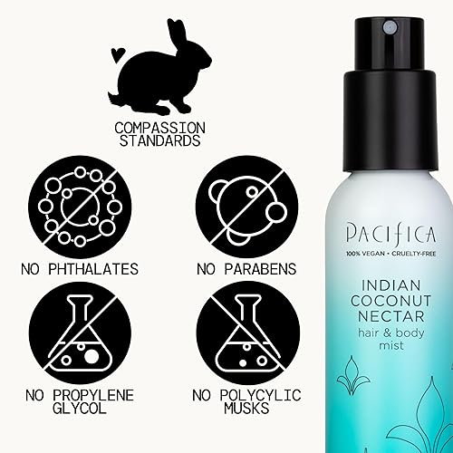 Vista 160 de Pacifica - Atomizador de fragancia corporal y perfume para el cabello Blue Moon con lavanda y grosella, sin alcohol, vegano y no testado