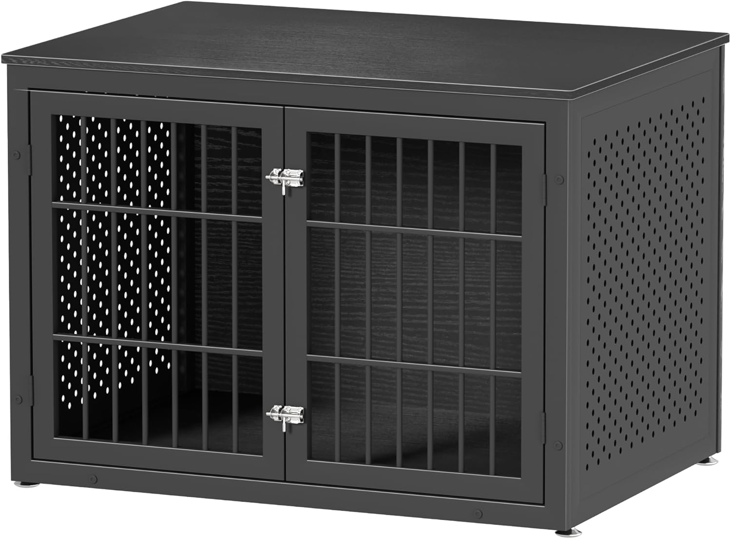 rehomerance 42" Heavy Duty Dog Crate Furniture for Large and Medium Dogs, Enclosed Design Wooden Metal Kennel, Wooden Cage Furniture Indoor, Decorative Dog Kennel End Table
