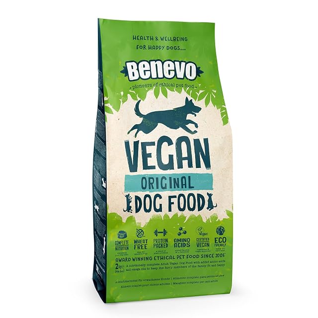 Alimento Vegano para Perros de Benevo. Alimento seco Vegano Completo para Perros, croquetas secas sin Trigo