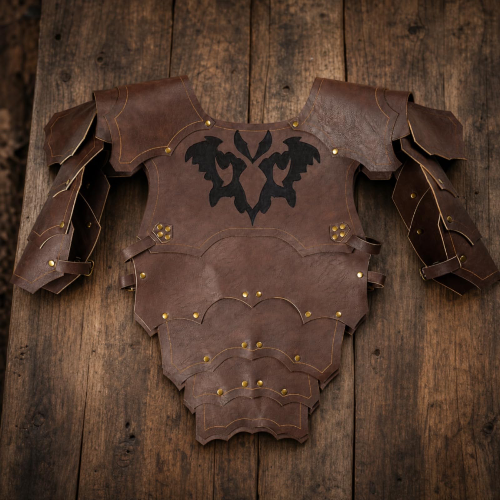 Armatura da Cosplay Pelle PU Armatura Steampunk Medievale con Fibbie per Halloween