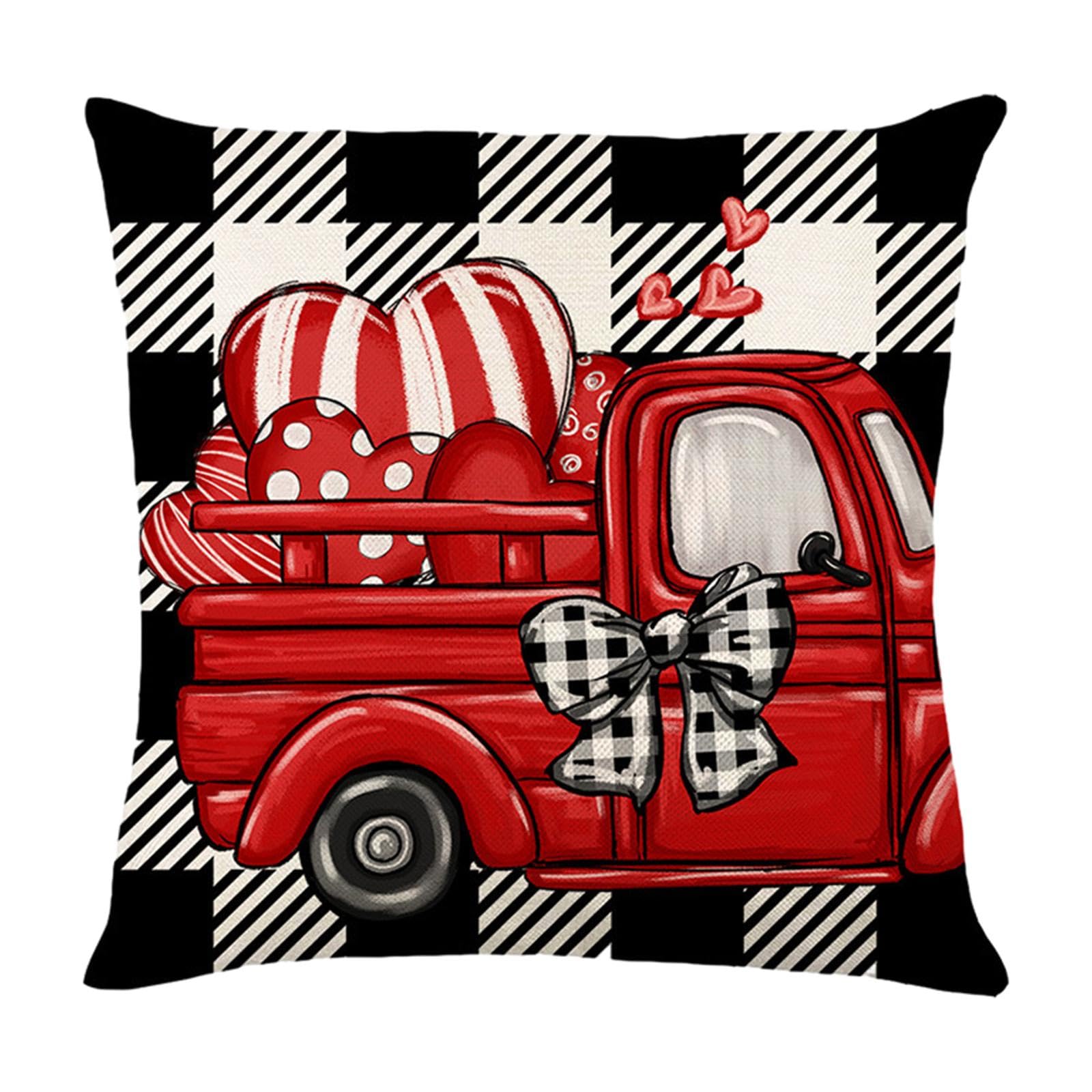Valentines Day Pillow 45x45cm Sqaure Love Heart Pattern for Couch Sofa Chair Style D| Pillows|Home & Garden-image-11