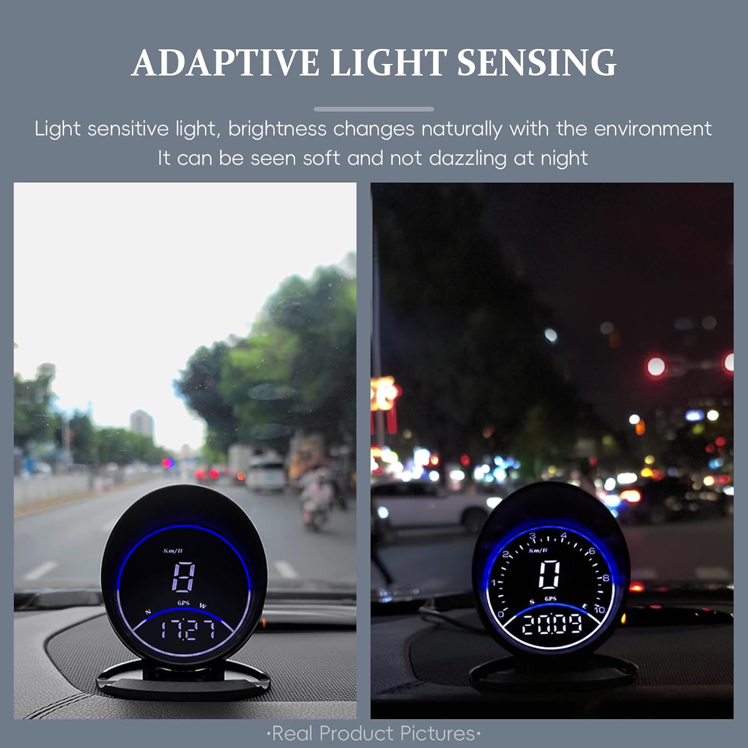 Liiiyuan G6 GPS Speedometer MPH with Speed, Heads up Display, Overspeed Warning, Fatigue Driving Alarm, Display Altitude, Time, Compass, and Distance