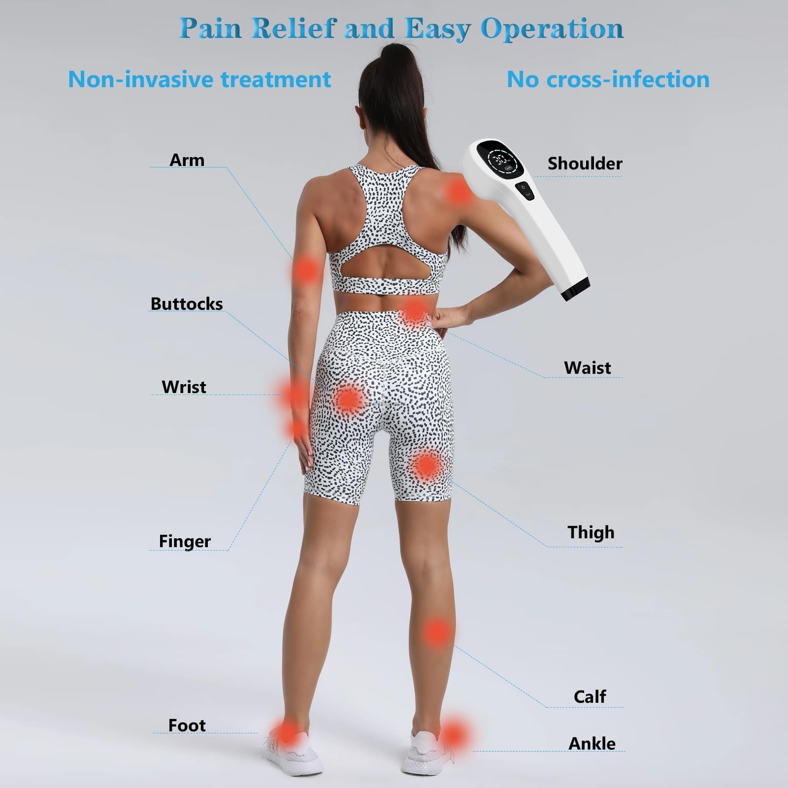 Dispositivo Terapia Della Luce Rossa-Terapia Laser fredda Luce infrarossa Vicina Sollievo Dolore Muscolare Articolare,Terapia Infrarossi Portatile Corpo,Spalla,Schiena,Cane,Gatto (bianco)