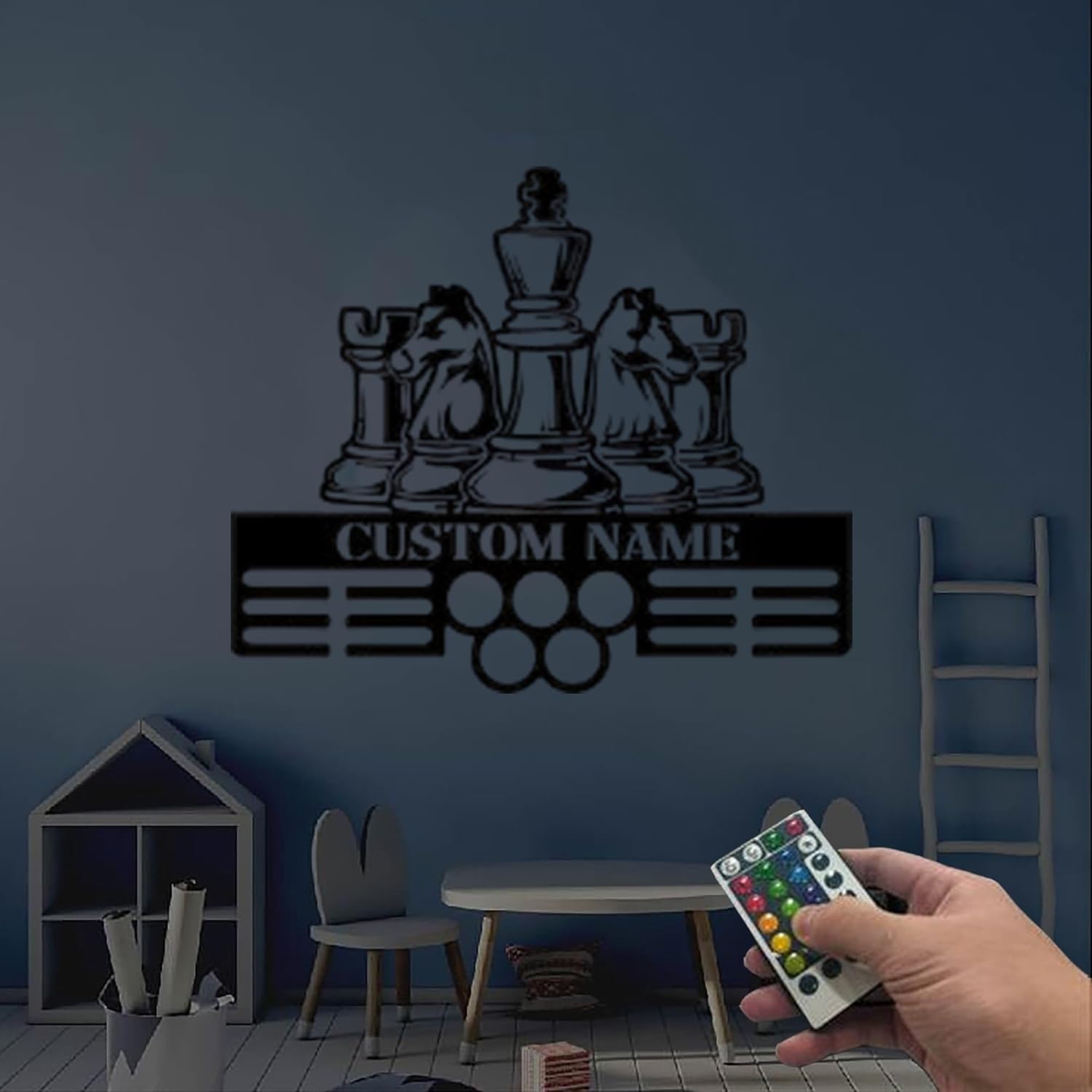 Personalized Chess LED Wall Sign – Custom Name Light Up Chessboard Decor, Gamer Room Wall Art, Gift for Chess Players Coaches Clubs, Modern LED Name Sign 6 71nu1ETSa2L. AC SL1500
