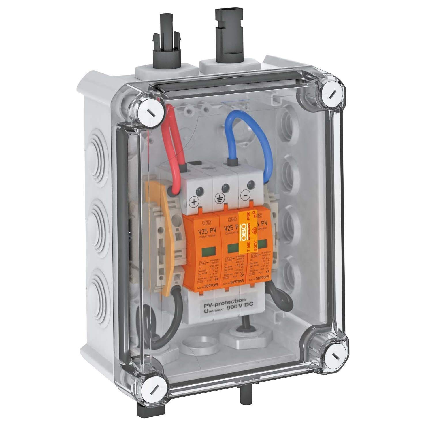 Solution photovoltaïque 1 string avec connecteur MC4 et 1WR-MPP pour coffret protecteur