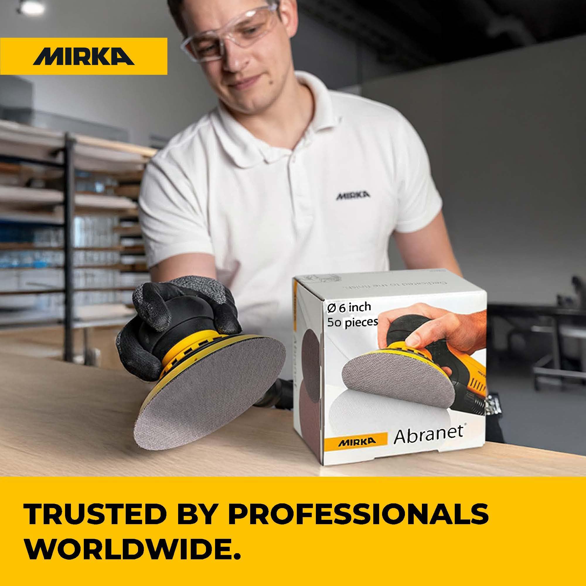 Mirka 9A-241-120 - Discos de lijado abrasivos de malla de grano 120 de 6 pulgadas, sin polvo, caja de 50 discos