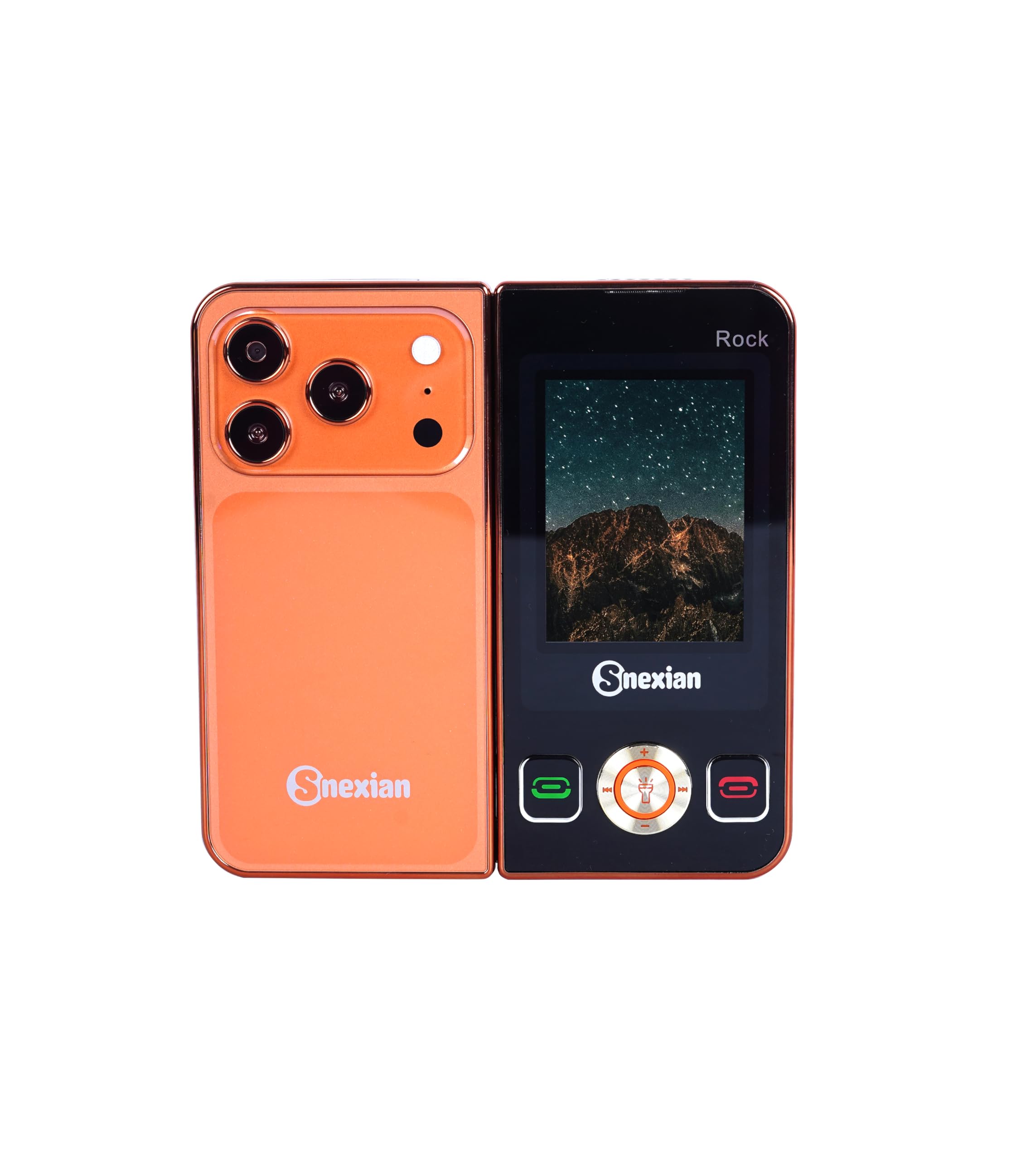Snexian All-New Rock FOLD MINI Dual Display |Keypad Mobile| with 2.8" and 2.4" Big Display |Flip|Fold|BT Dialer| Voice Changer |Auto Call Recording|Big Battery| FM |Camera| Feature Phone | Orange-picture-11