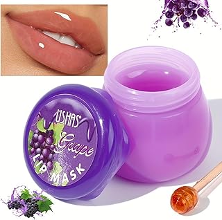 TBeautfave Lip Sleeping Mask, Grapes Lip Mask Overnight Lip Balm Lip Oil Lip Moisturiser Nourishing for Dry Chapped Peeling Cracked Lips Lip Plumper Fades Lip Lines Lip Repair Lip Care
