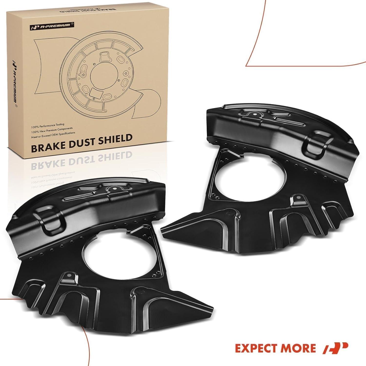 A-Premium Front Driver and Passenger Side Brake Dust Shield Compatible with Select BMW Models - E53 Series X5 2000-2006 - Replace# 34116756901, 2-PC Set