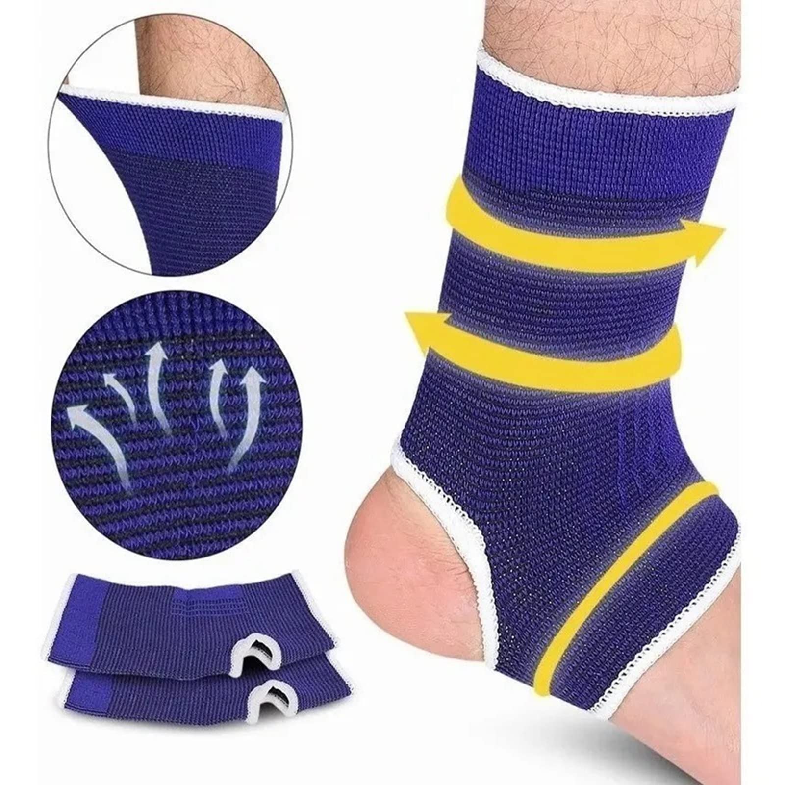 Topyond 2 Pièces De Coussinets De Cheville Tricotés Pour L'extérieur, Protection de la Cheville Et Coussinets De Sport Chauds, Adaptés à une Variété De Sports, Confortables Et Respirants