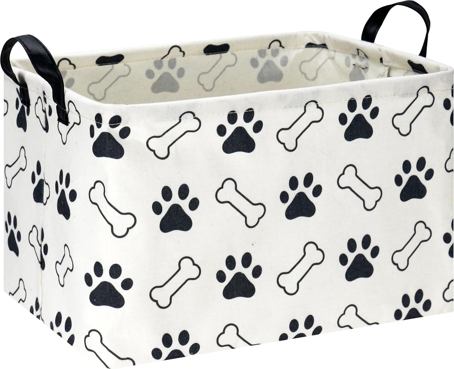Rectangular Storage Basket Collapsible Gift Basket with Handles Kids Toys Books Box Room Decor Paw