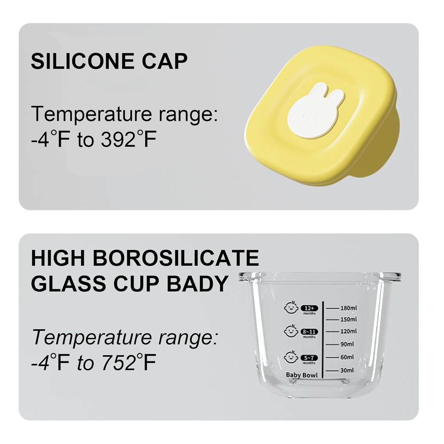 Food Storage Containers with Lids: 4Pcs 230ml Reusable Baby Food Glass Jars with Silicone Lid & Scale, Resistant Microwavable Storage Containers for Baby Food, Puree, Salad Dressing