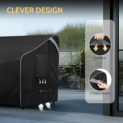 Miniatura 25 de COSFLY Fundas impermeables para sofá de patio y muebles de exterior, fundas de sofá de dos plazas exteriores que se adaptan a hasta 55 pulgadas